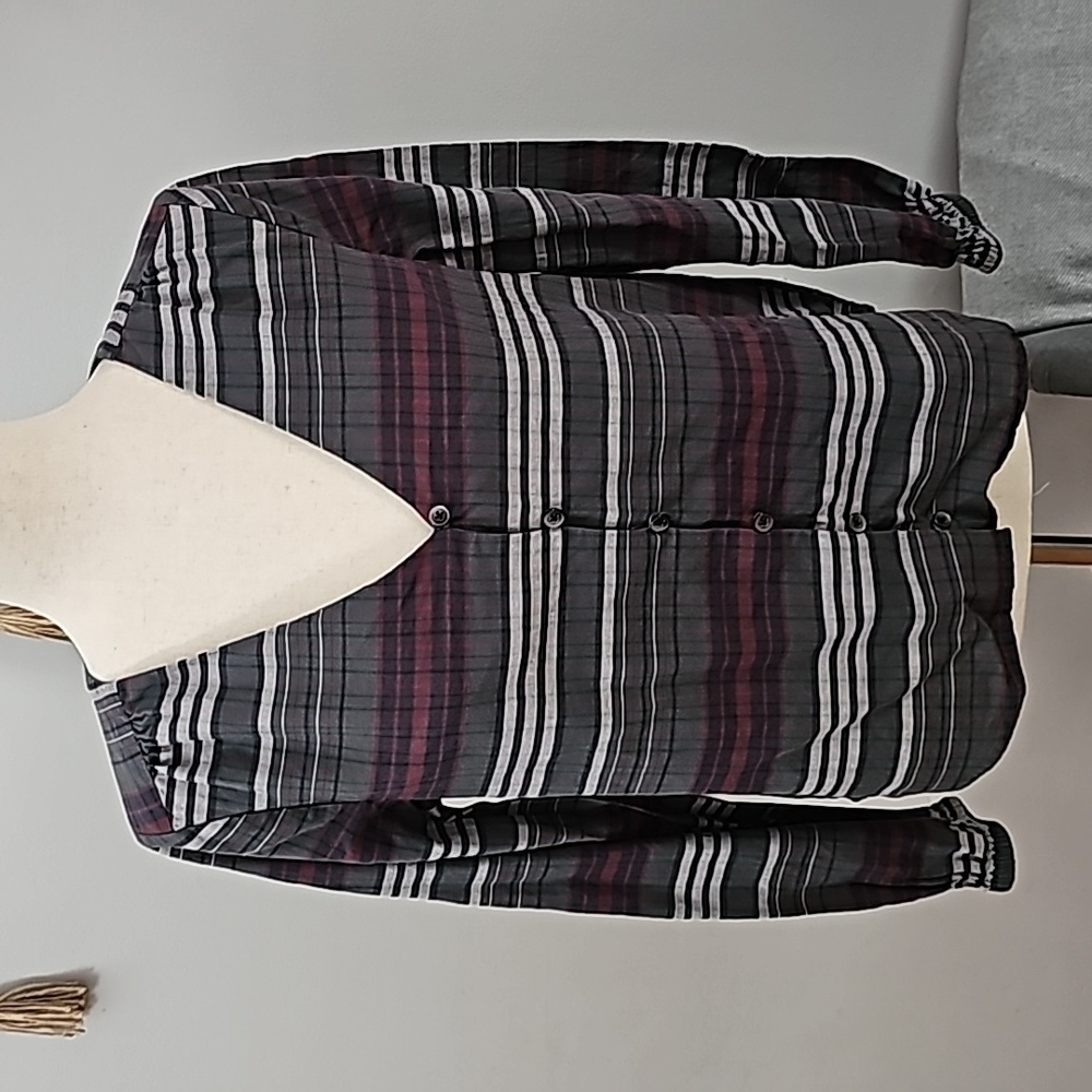 MADEWELL Plaid V-Neck Button Down S
